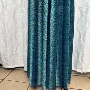 Blue and Green Maxi Skirt